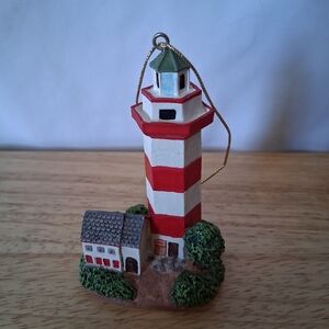 Red and White Lighthouse Ornament